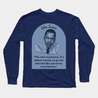 John Lewis Portrait and Quote Long Sleeve T-Shirt